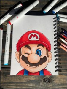 a cartoon character with a hat on