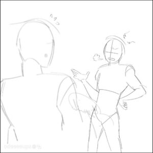 a painting of a person holding a pair of scissors