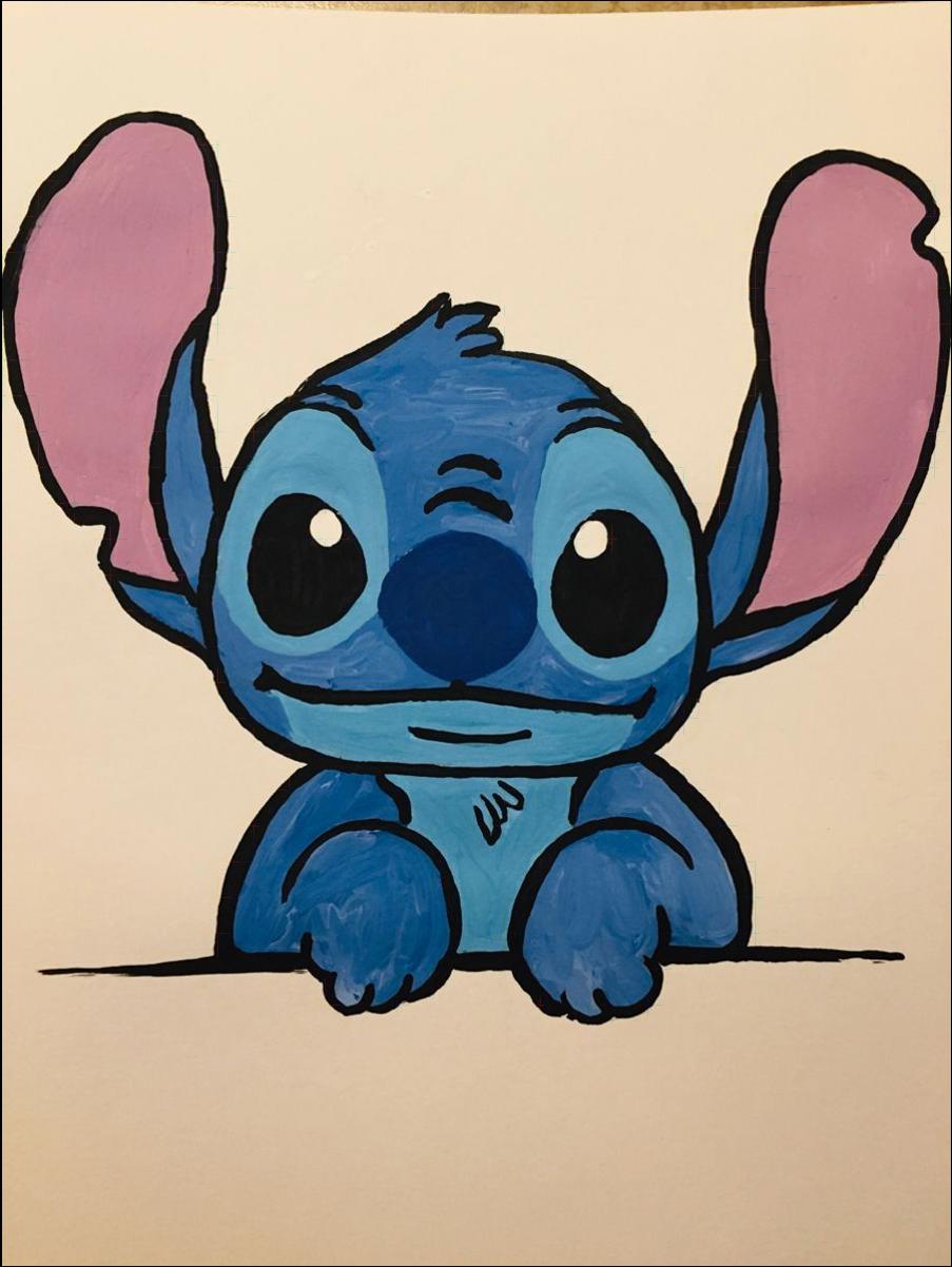 a painting of a cat with a cartoon on it