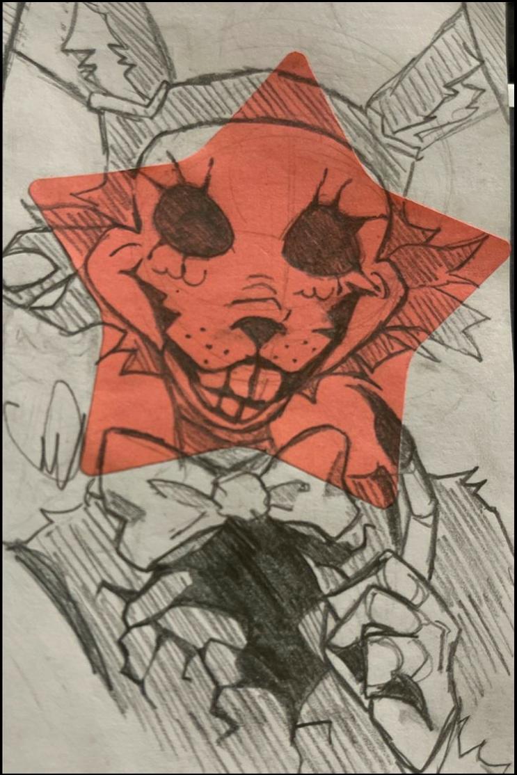 a painting of a person holding a red and white kite