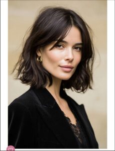 a woman in a black shirt and a black tie