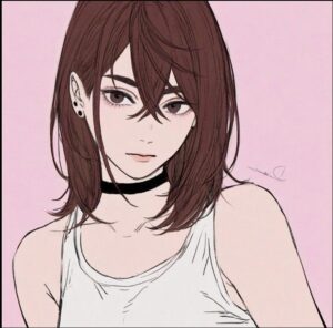 a woman with a black and white photo