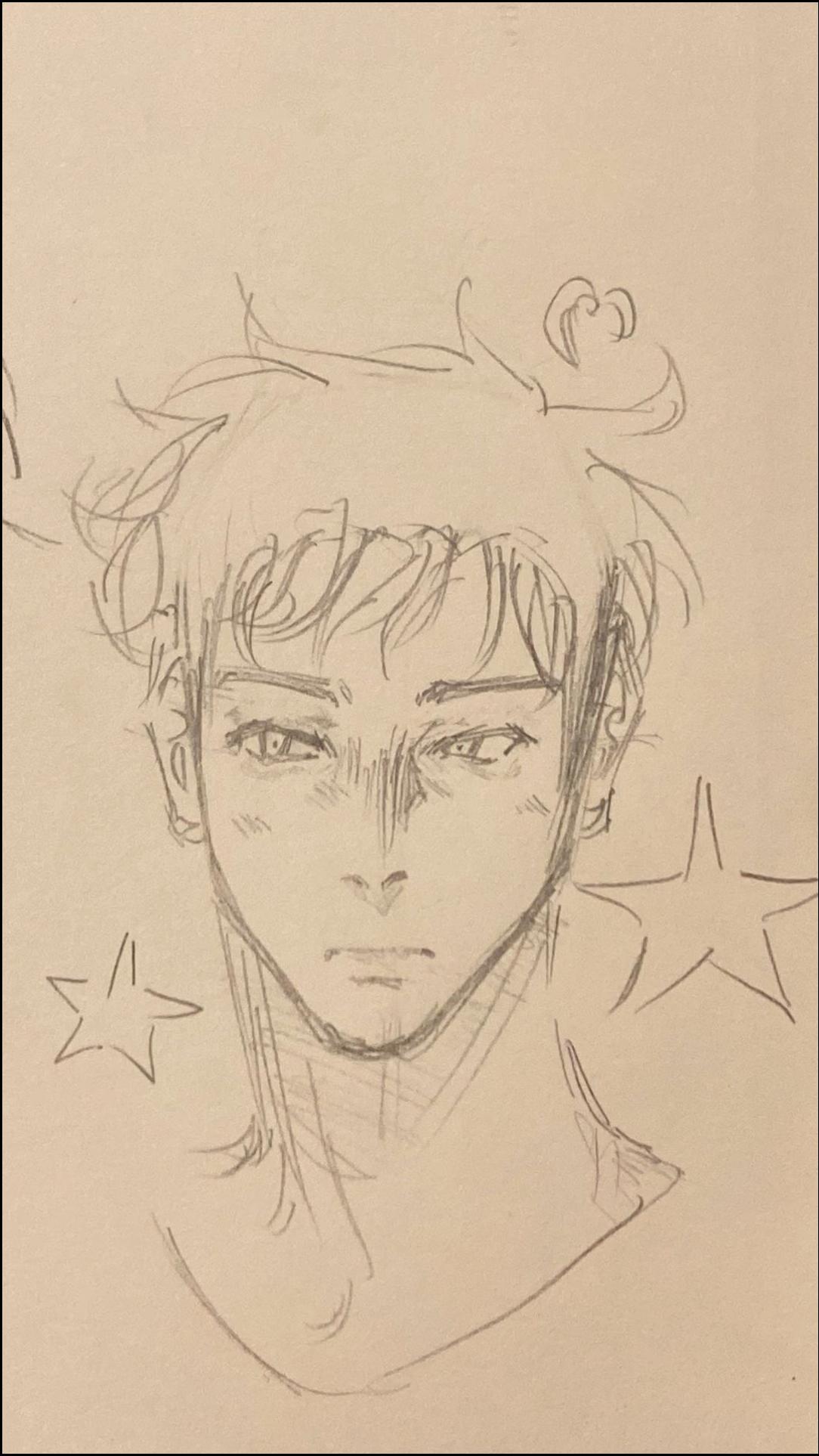 a painting of a man with a black and white teddy bear