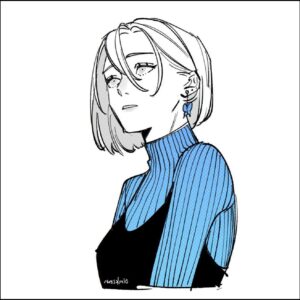 a painting of a man with a black suit and a black tie