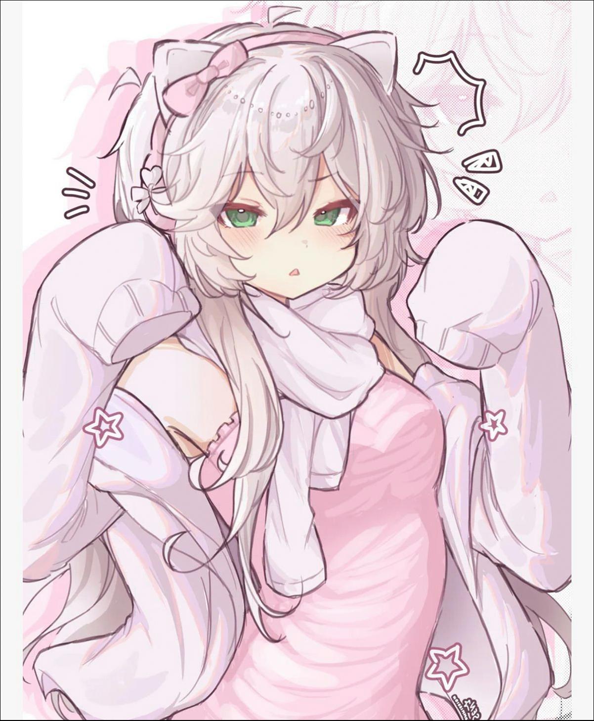 a painting of a woman holding a pink flower