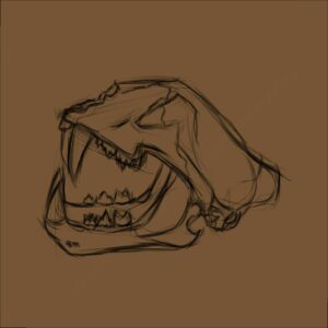 a painting of a man with a bird on his head