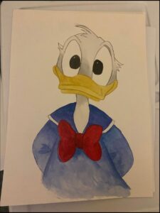 a painting of a bear on a wall