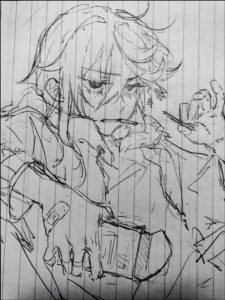 a painting of a painting of a bird on a wall