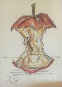 a painting of a painting of a man with a flower in his hand