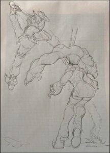 a painting of a group of people on a snowy field