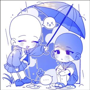 a painting of a woman holding a kite