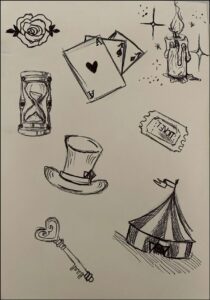 a painting of a man and a woman on a wall