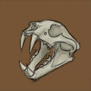 a brown and white horse with a cartoon on it