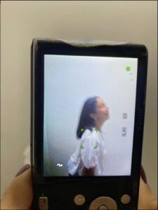 a small child is playing on a tv