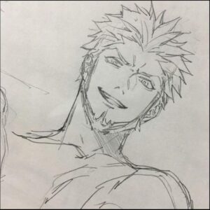 a painting of a woman with a large head