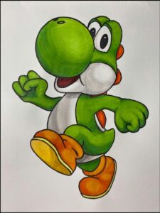 a painting of a cat on a wall