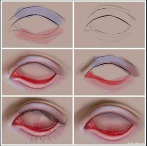 a collage of photos showing a pair of scissors