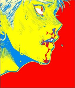 a painting of a cartoon character on a wall