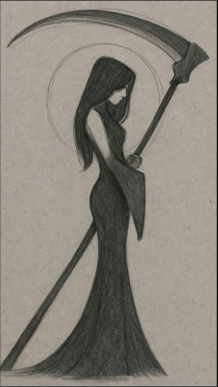 a painting of a person holding a stick