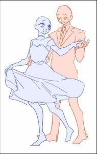 a painting of a woman in a dress holding a white and blue teddy bear