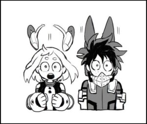 a painting of a woman with a cat on her head