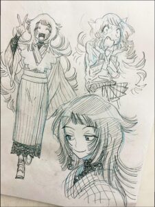 a painting of a painting of a man with a bird on his head