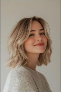 a woman is smiling and posing for a picture