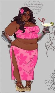 a woman in a pink dress holding a pink and white kite