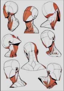 a painting of a couple of people in a row