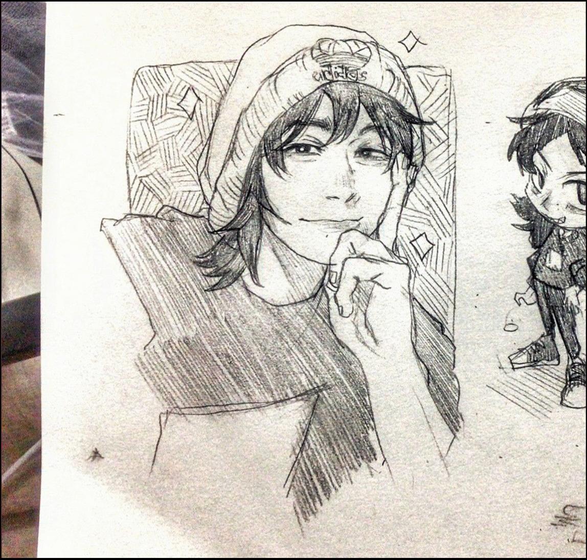 a painting of a woman sitting on a bench