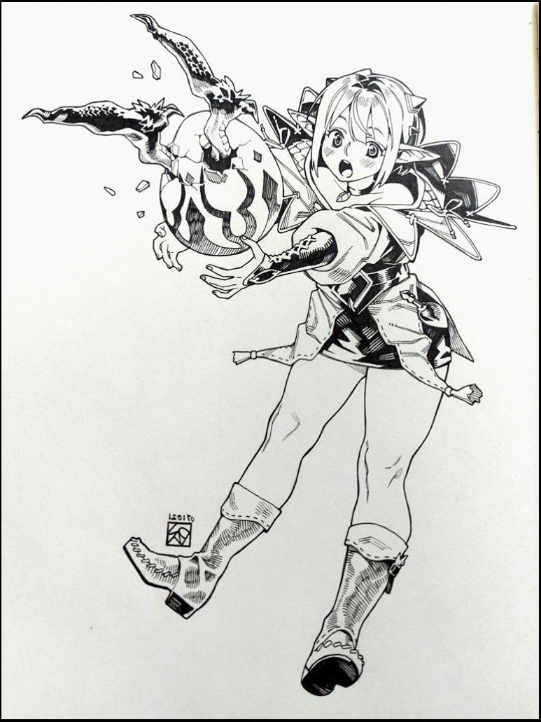 a painting of a man in a black suit