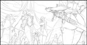 a painting of a painting of a man and a woman