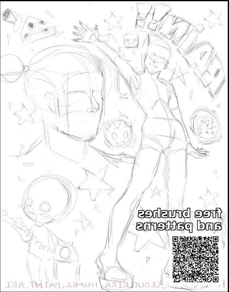 a painting of a man on a painting board