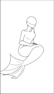 a painting of a man on a white and black clay