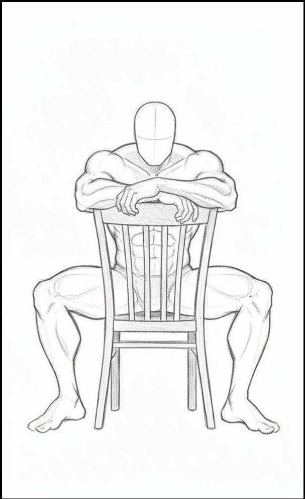 a painting of a man sitting on a chair