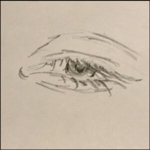 a bird is flying over a painting