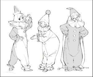 two pictures of a woman and two men