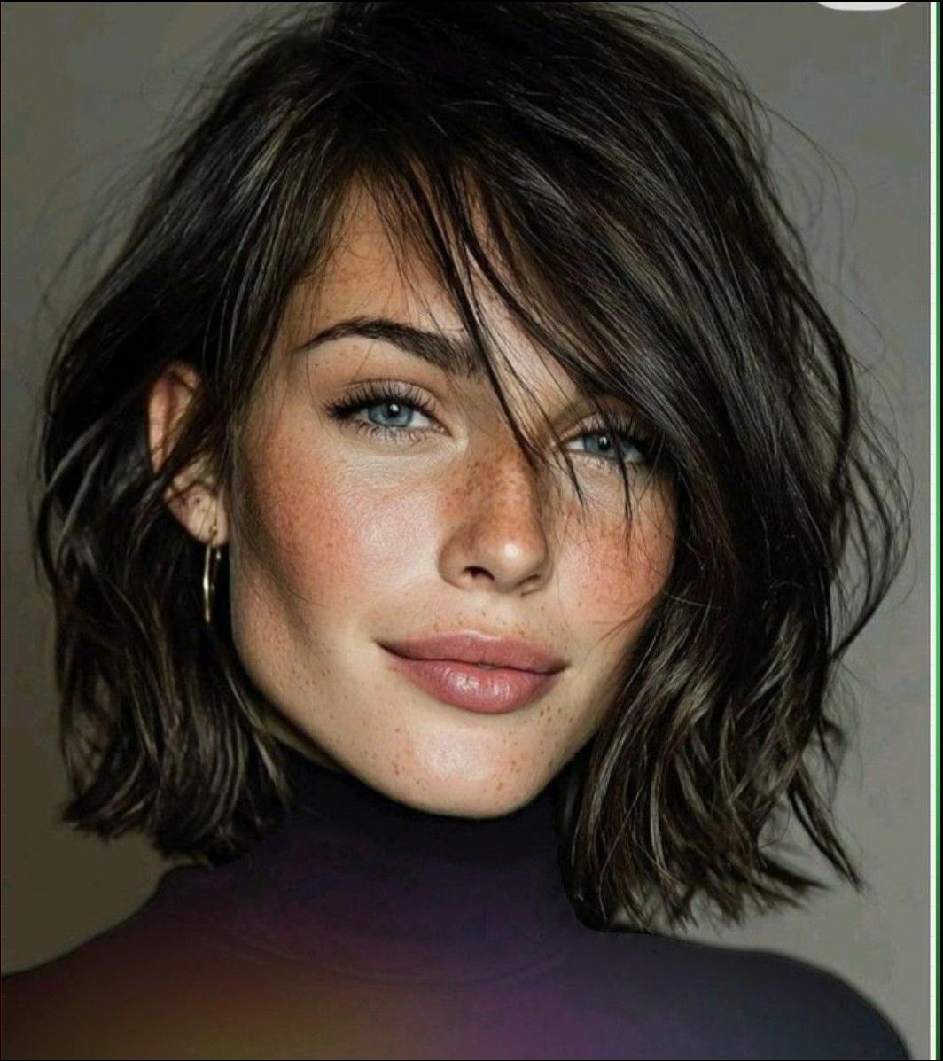 a woman with a black and white striped shirt