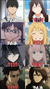 a collage of a woman with a cartoon character