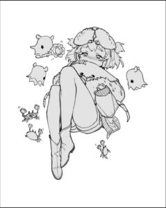 a stuffed animal is shown with a flower