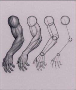 a painting of a man with a pair of scissors