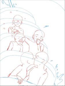 a painting of a man with a hat on