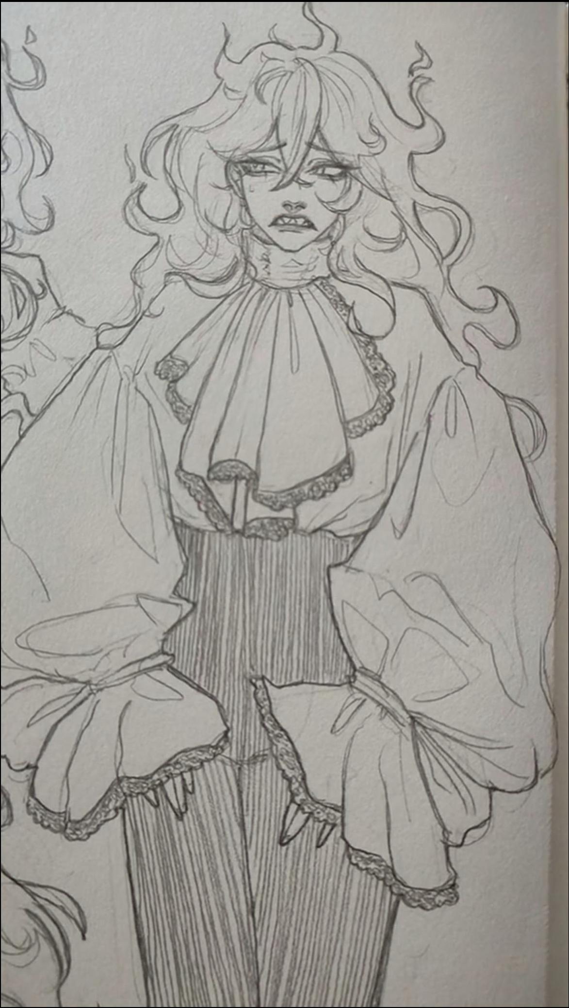 a painting of a man sitting on a bench