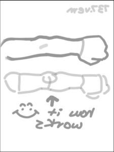 a close up of a picture of a person with a knife