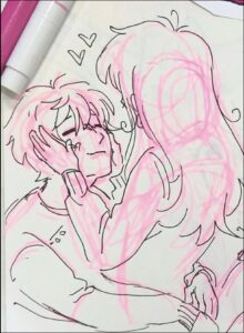 a painting of a painting of a cat on a wall