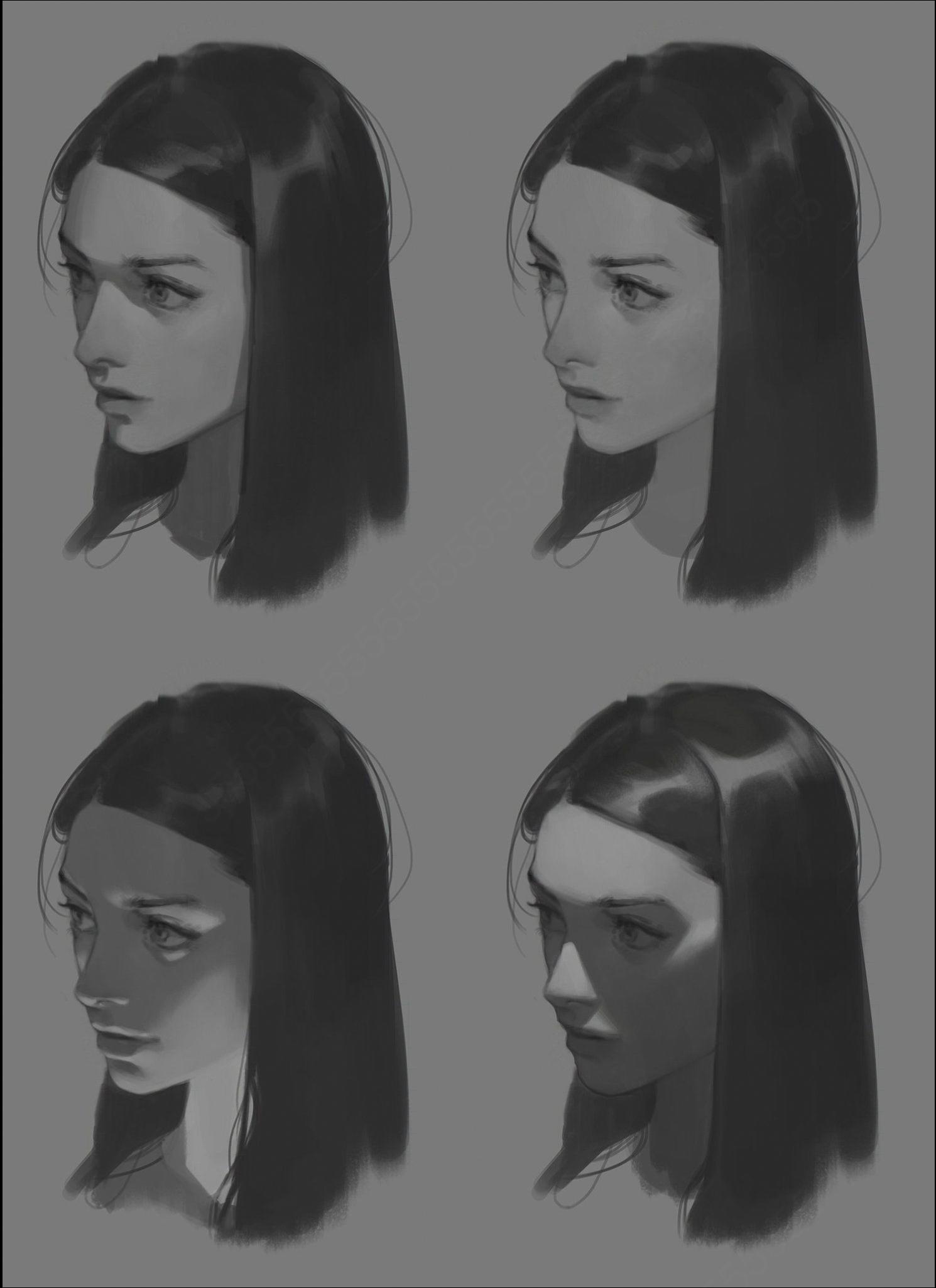 two photos of a woman with a black and white striped tie