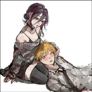 a woman wearing a black hat and a black mask