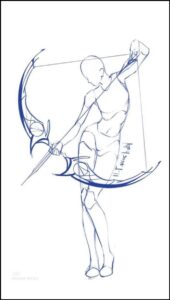 a painting of a man holding a large white bird