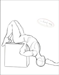 a painting of a painting of a man and a bird