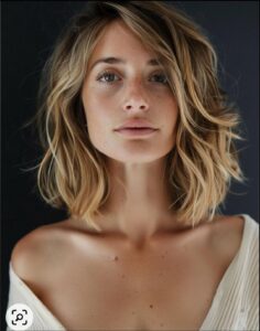 a woman is smiling and holding a white object